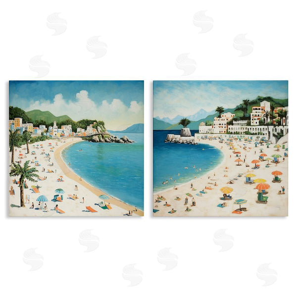 stupell industries Lazar Studio | Beach Goers on Curved Shore Wall Art