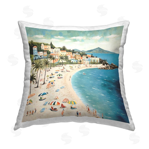 stupell industries Lazar Studio | Beach Water's Edge Printed Throw Pillow