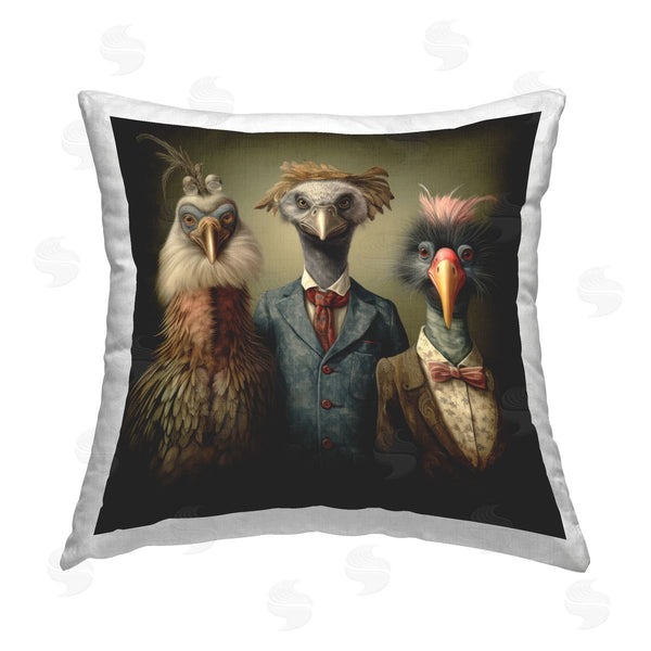stupell industries Lazar Studio | Birds in Victorian Fashion Printed Throw Pillow