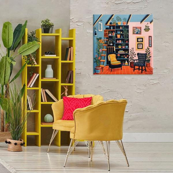 Stupell Industries Lazar Studio | Bookshelf Scene & Plants Wall Art