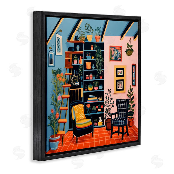 Stupell Industries Lazar Studio | Bookshelf Scene & Plants Wall Art