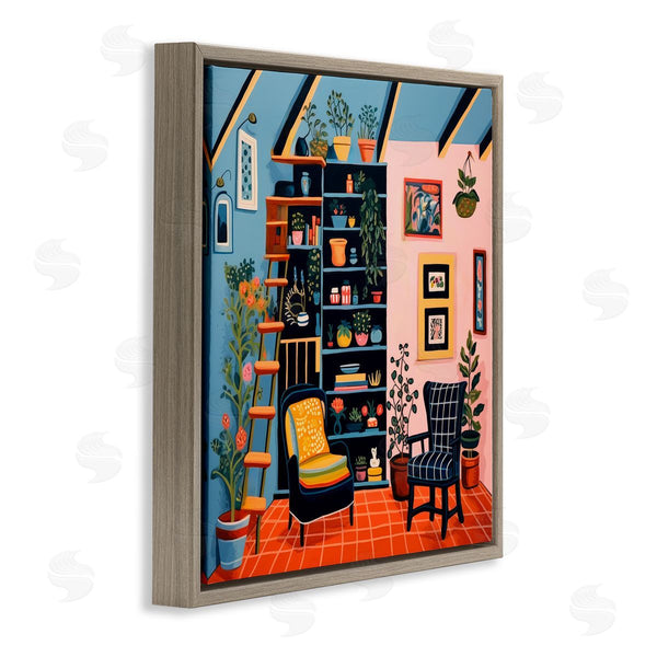Stupell Industries Lazar Studio | Bookshelf Scene & Plants Wall Art