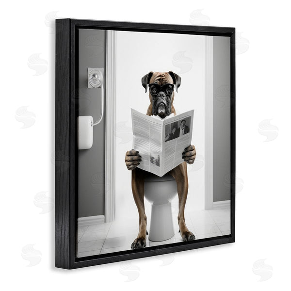 Stupell Industries Lazar Studio | Boxer Dog & Newspaper