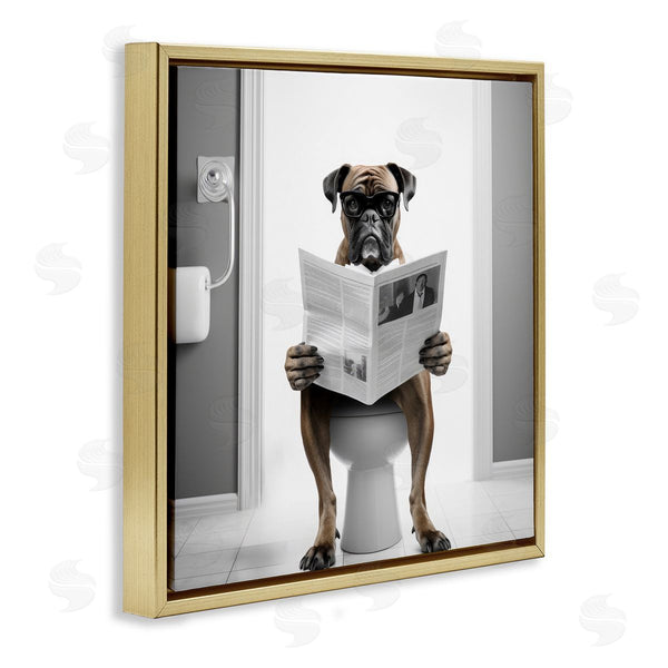 Stupell Industries Lazar Studio | Boxer Dog & Newspaper Wall Art