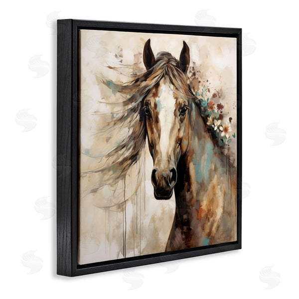 Stupell Industries Lazar Studio | Brown Horse With Florals