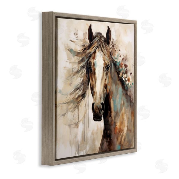 Stupell Industries Lazar Studio | Brown Horse With Florals