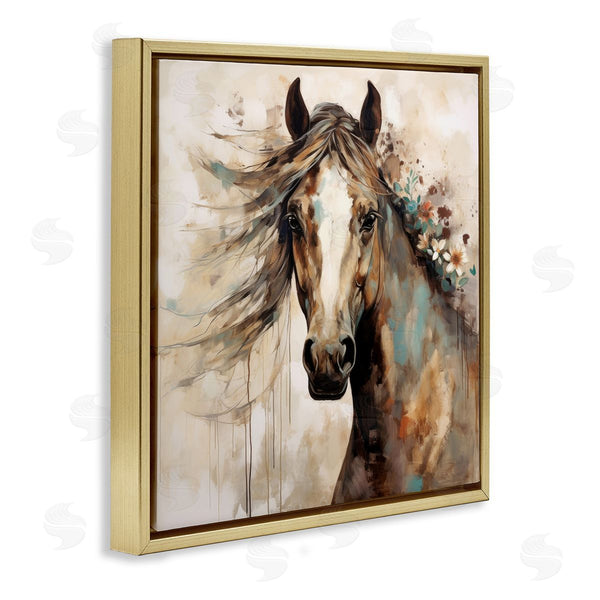 Stupell Industries Lazar Studio | Brown Horse With Florals