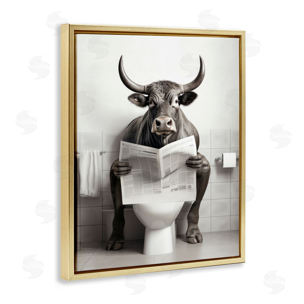 Stupell Industries Lazar Studio | Cattle Reading Newspaper