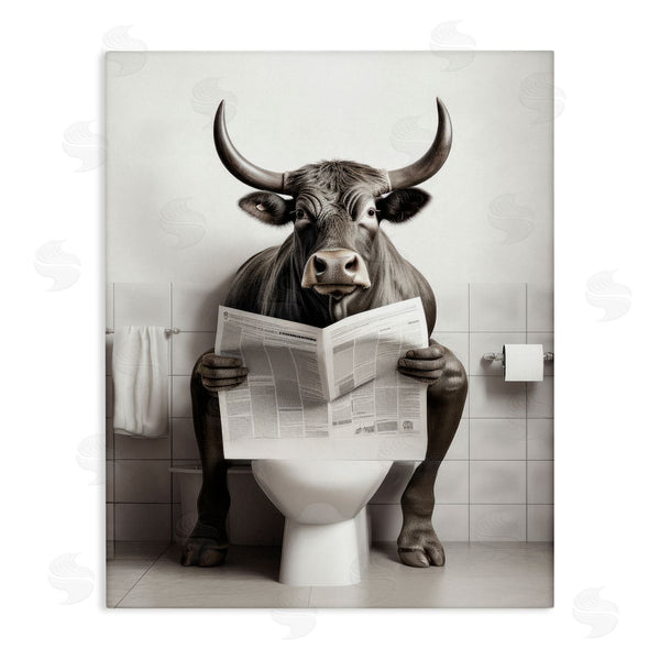 stupell industries Lazar Studio | Cattle Reading Newspaper