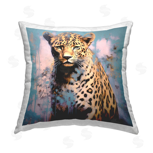 stupell industries Lazar Studio | Cheetah with Modern Pattern Printed Throw Pillow