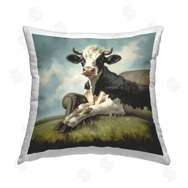 stupell industries Lazar Studio | Couch Cow Comfort Printed Throw Pillow