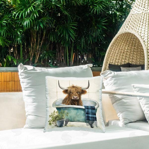 Stupell Industries Lazar Studio | Country Cow Bathtub Printed Throw Pillow