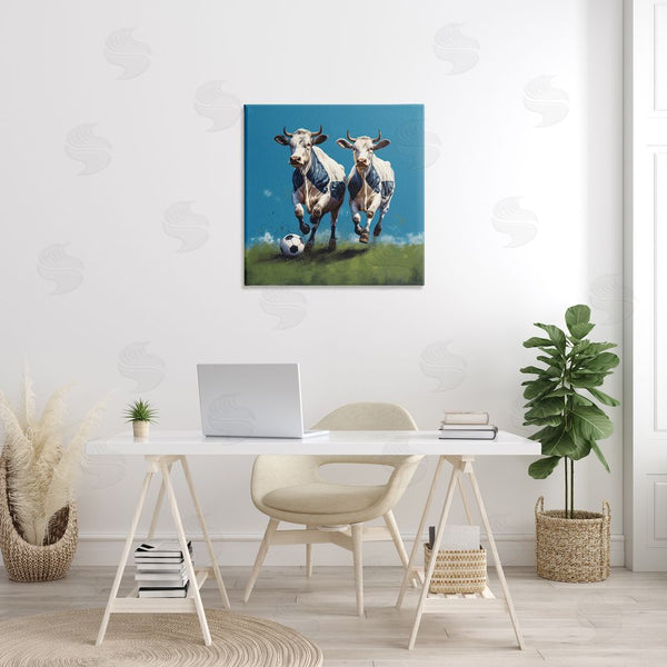 Stupell Industries Lazar Studio | Cows Playing Soccer Wall Art