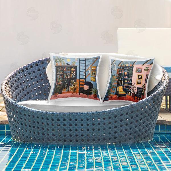 Stupell Industries Lazar Studio | Cozy Decorated Reading Nook Printed Throw Pillow Set