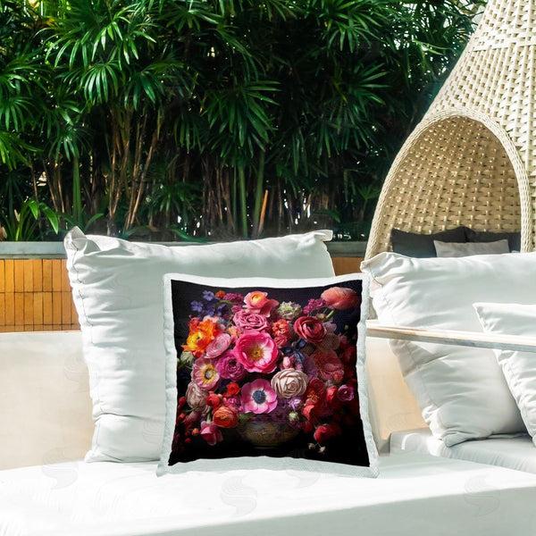 Stupell Industries Lazar Studio | Dark Full Bouquet Printed Throw Pillow