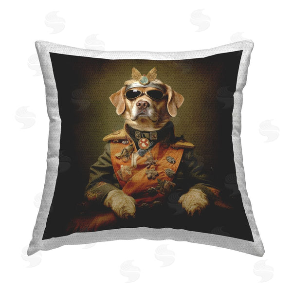 Stupell Industries Lazar Studio | Dog In Military Uniform Printed Throw Pillow