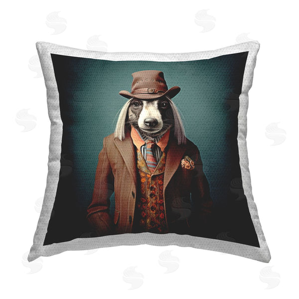 Stupell Industries Lazar Studio | Dog Wearing Brown Suit Printed Throw Pillow