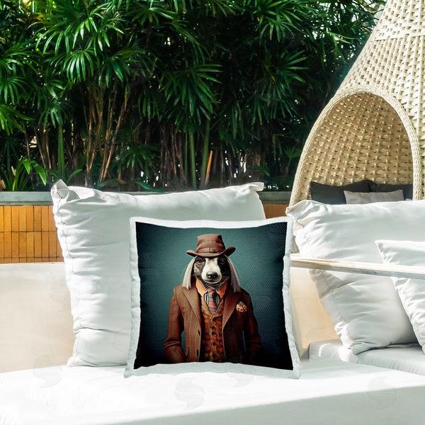 Stupell Industries Lazar Studio | Dog Wearing Brown Suit Printed Throw Pillow