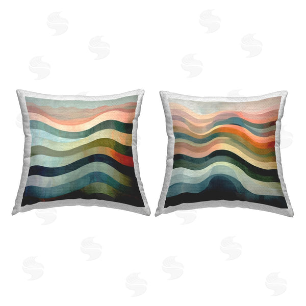 Stupell Industries Lazar Studio | Dynamic Abstract Wave Printed Throw Pillow Set
