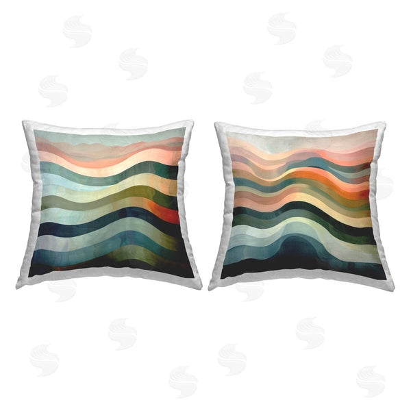 stupell industries Lazar Studio | Dynamic Abstract Wave Printed Throw Pillow Set