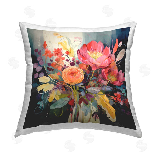 stupell industries Lazar Studio | Dynamic Modern Bouquet Printed Throw Pillow