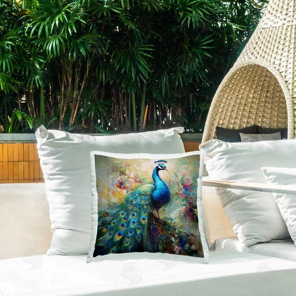 Stupell Industries Lazar Studio | Elegant Peacock Feathers Printed Throw Pillow