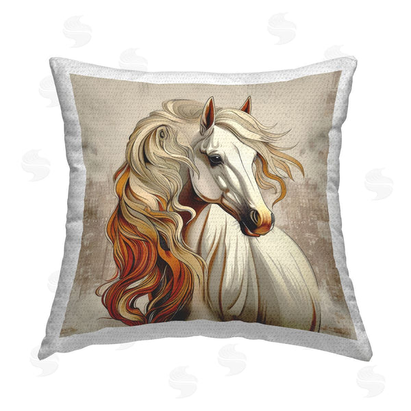 Stupell Industries Lazar Studio | Elegant Wavy Horse Mane Printed Throw Pillow
