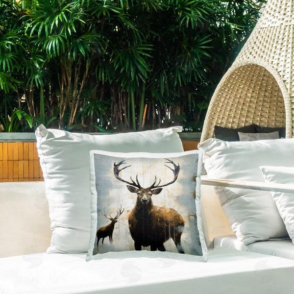 Stupell Industries Lazar Studio | Elk Abstraction On Grey Printed Throw Pillow