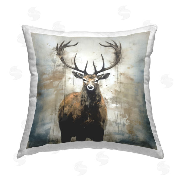stupell industries Lazar Studio | Elk with Rustic Details Printed Throw Pillow