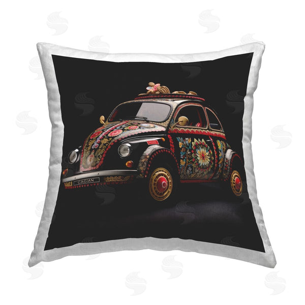 stupell industries Lazar Studio | Embroidery Patterned Car Printed Throw Pillow