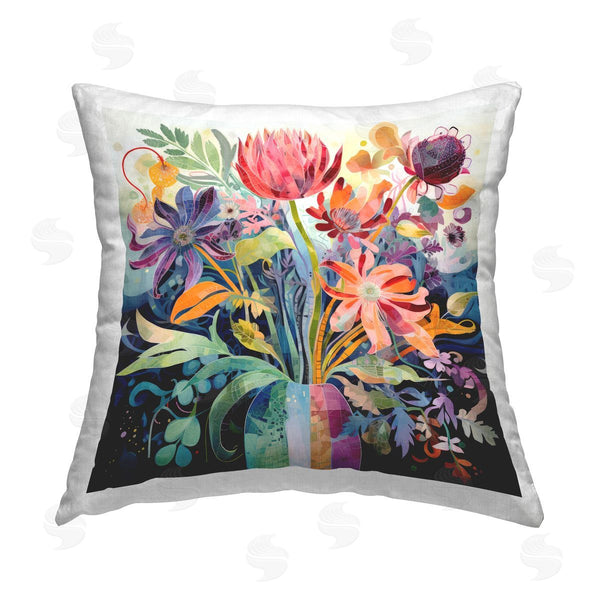 stupell industries Lazar Studio | Expressive Blooming Bouquet Printed Throw Pillow