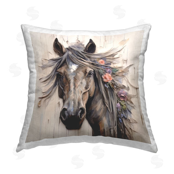 stupell industries Lazar Studio | Expressive Horse Portrait Printed Throw Pillow