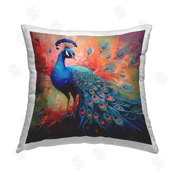 Stupell Industries Lazar Studio | Feathered Fantasy Peacock Printed Throw Pillow