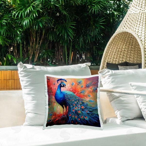 Stupell Industries Lazar Studio | Feathered Fantasy Peacock Printed Throw Pillow