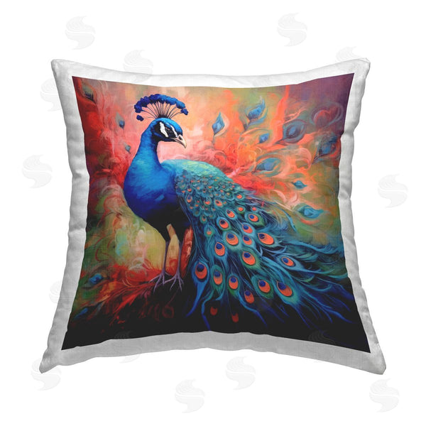 stupell industries Lazar Studio | Feathered Fantasy Peacock Printed Throw Pillow