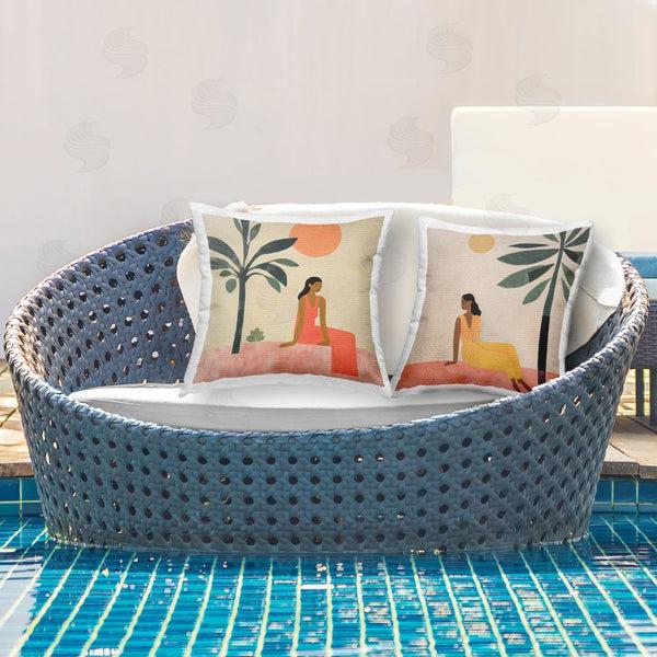Stupell Industries Lazar Studio | Female Figure Resting Outdoors Printed Throw Pillow Set
