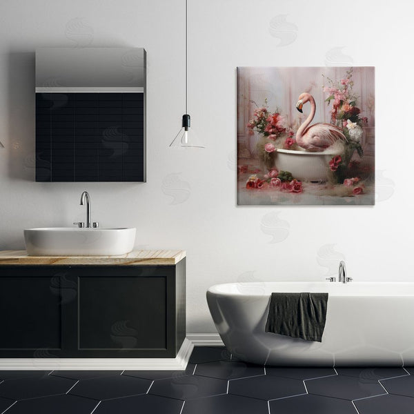 Stupell Industries Lazar Studio | Flamingo In Stately Bathroom Wall Art