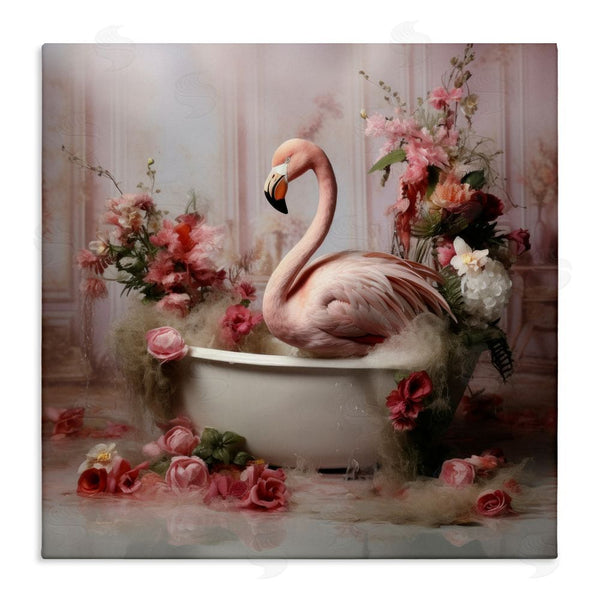 stupell industries Lazar Studio | Flamingo in Stately Bathroom Wall Art
