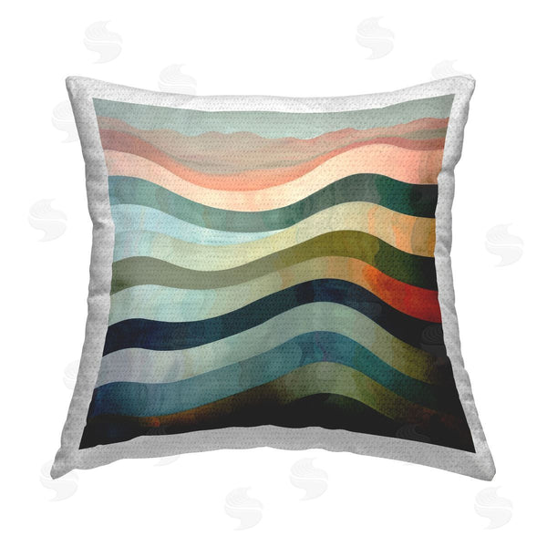 Stupell Industries Lazar Studio | Fluid Dynamic Stripes Printed Throw Pillow