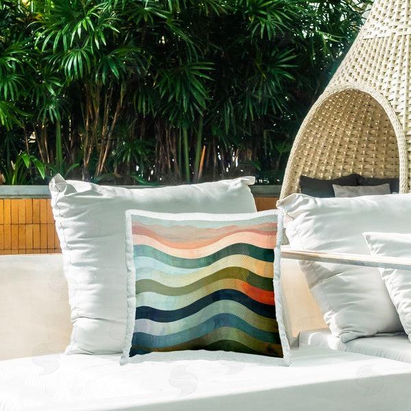 Stupell Industries Lazar Studio | Fluid Dynamic Stripes Printed Throw Pillow