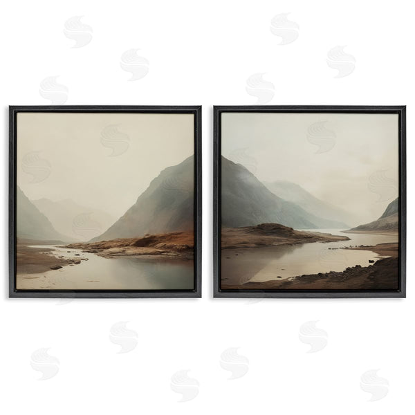 Stupell Industries Lazar Studio | Fog Shrouded Cliffs & River