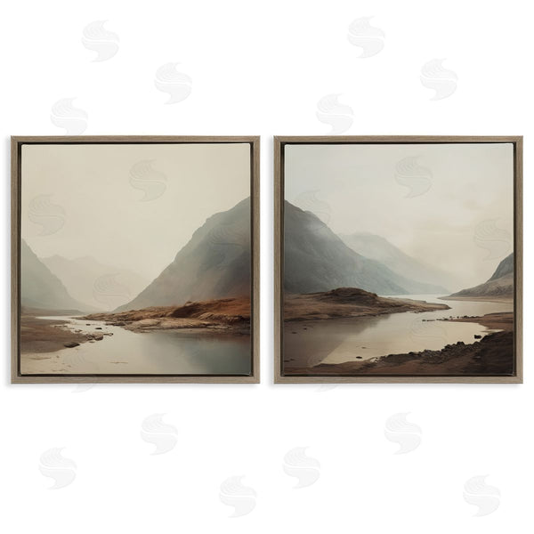 Stupell Industries Lazar Studio | Fog Shrouded Cliffs & River