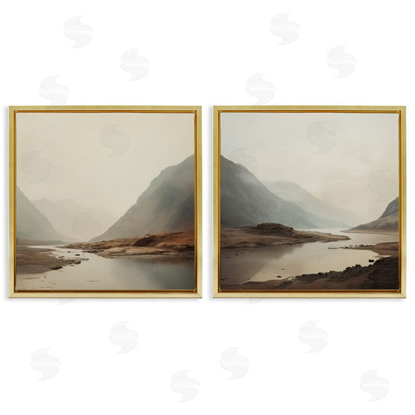 Stupell Industries Lazar Studio | Fog Shrouded Cliffs & River