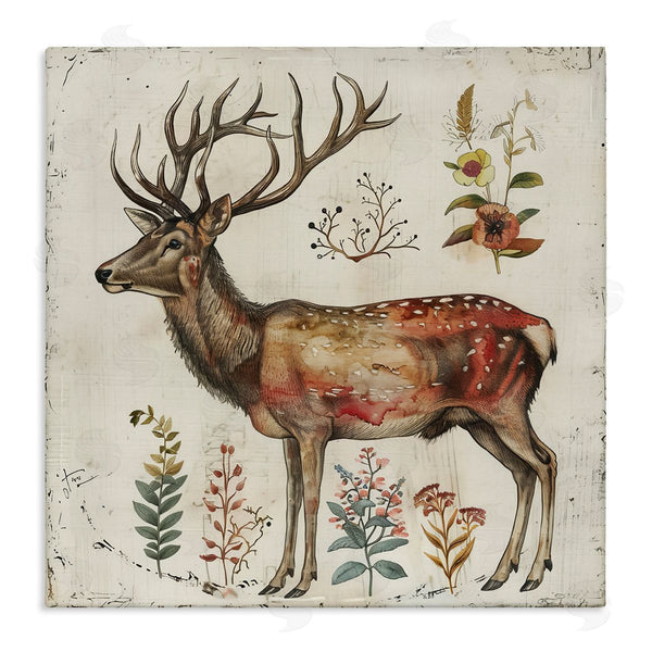 stupell industries Lazar Studio | Forest Elk with Botanicals Wall Art