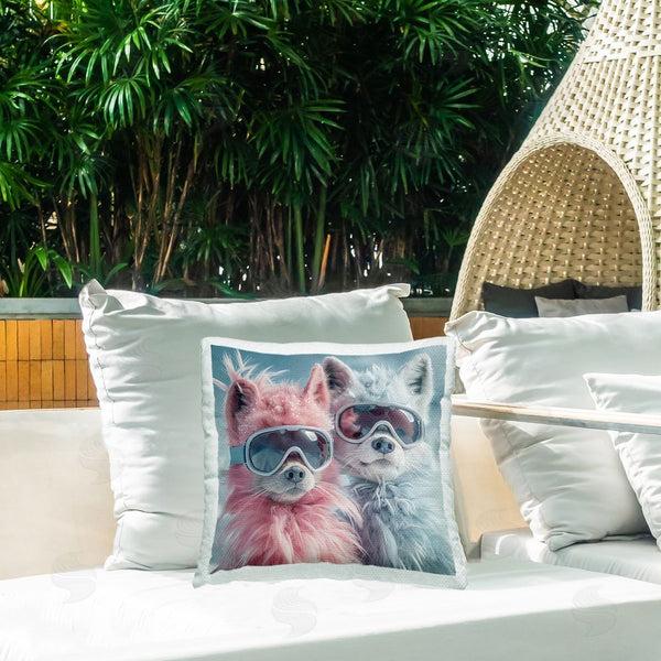 Stupell Industries Lazar Studio | Foxes In Winter Goggles Printed Throw Pillow