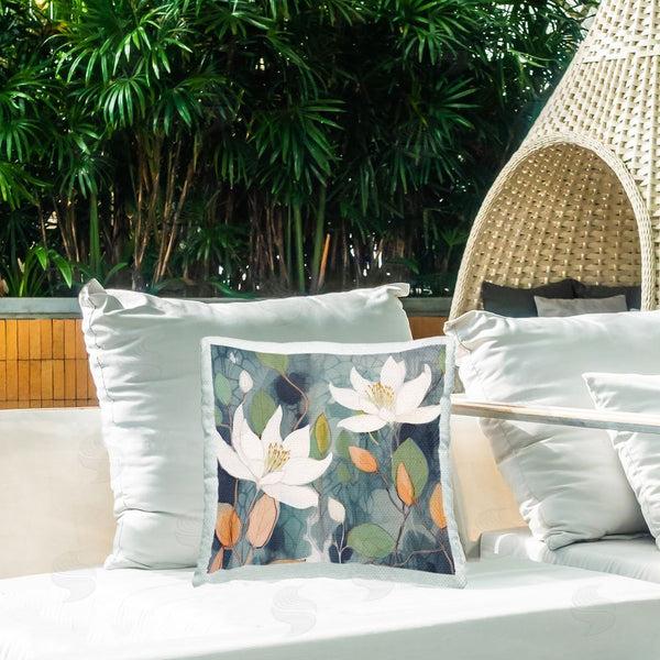 Stupell Industries Lazar Studio | Geometric Pond Lilies Printed Throw Pillow