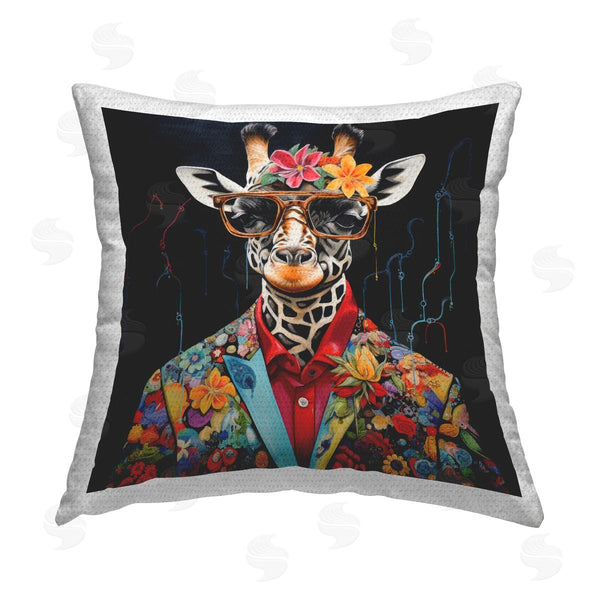Stupell Industries Lazar Studio | Giraffe In Floral Suit Printed Throw Pillow