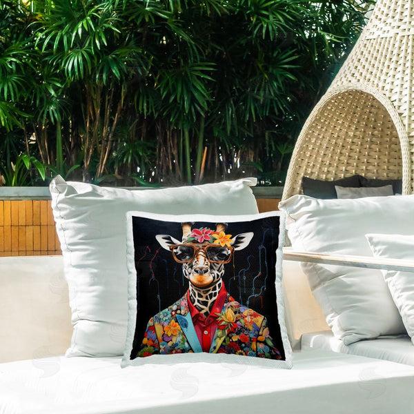 Stupell Industries Lazar Studio | Giraffe In Floral Suit Printed Throw Pillow