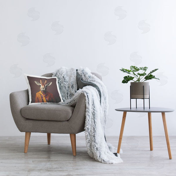 Stupell Industries Lazar Studio | Giraffe In Trendy Suit Printed Throw Pillow