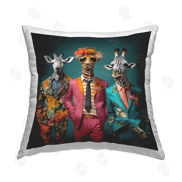 Stupell Industries Lazar Studio | Giraffes In Fun Suits Printed Throw Pillow